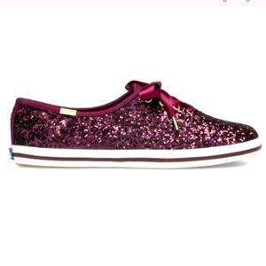 Maroon Glitter Kate Spade Keds
